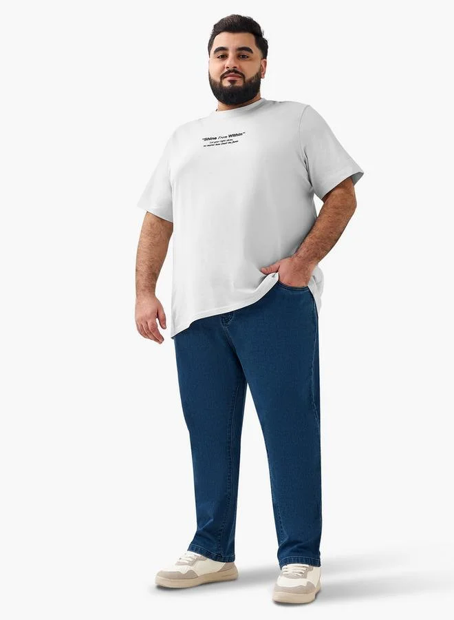 ماكسيم جينز رجالي بقصة عادية وخصر مرن